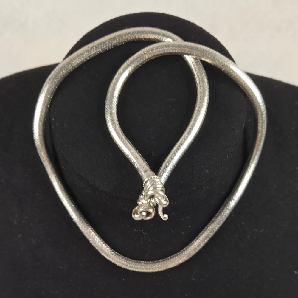 Sleek Silver Snake Chain Necklace - Picture 6 of 7